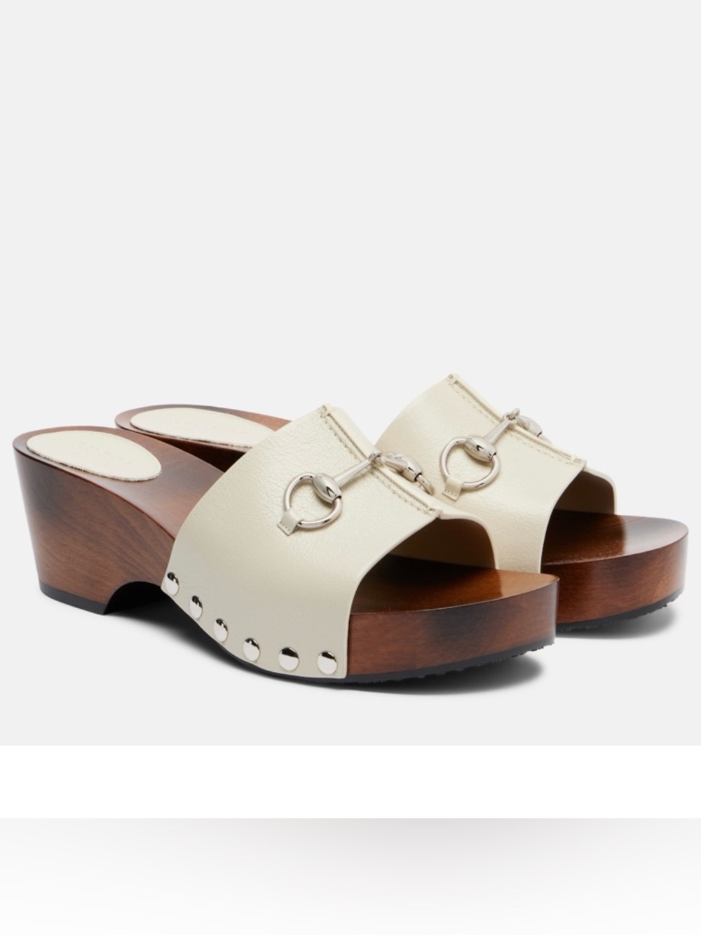 GUCCI Horsebit wooden clogs sandals
